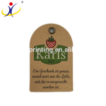 Custom Brand Recycled Kraft Paper Clothing Hang Tag with Embossing